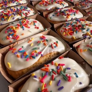 Sprinkle-Topped Iced Cakes
